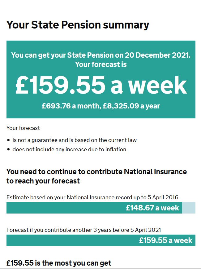 State pension statement