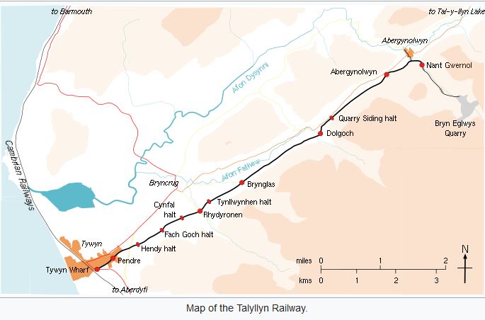 Map of the Talyllyn Railway