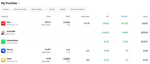 eToro port JUne 2025