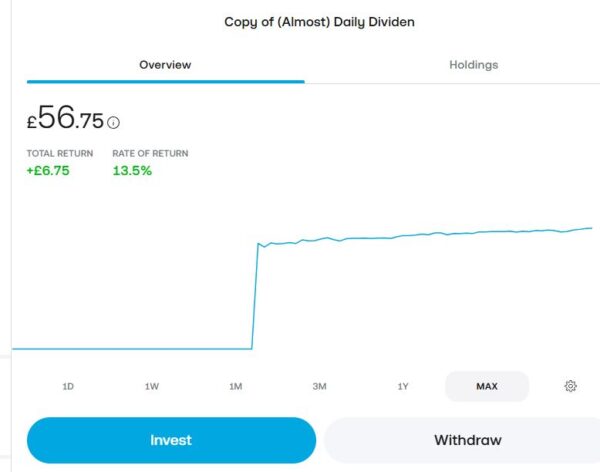 Trading 212 Dividends ISA Nov 25
